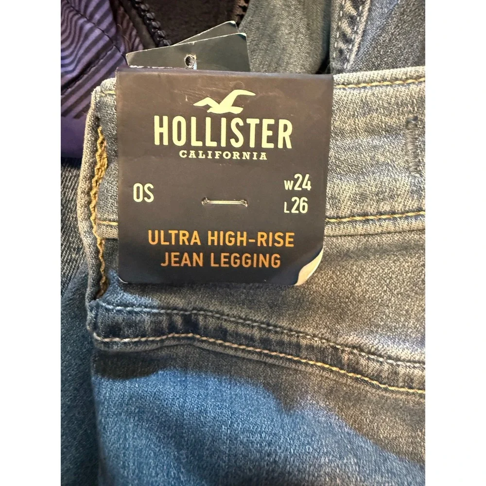Hollister High-Rise Jeggings Skinny Jeans‎ Light Wash Denim Size 0S 24x26